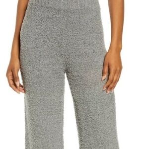 Skims cozy knit fluffy grey wide leg sweatpants